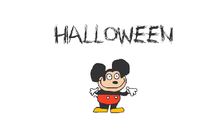 Śmieszna myszka miki przypomina o Halloween